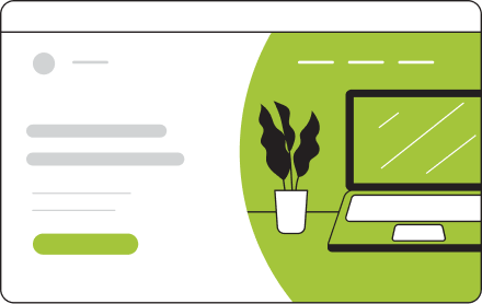 Une page web, avec un ordinateur portable et une plante