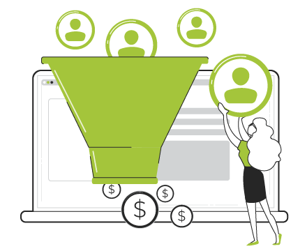 Un entonnoir de conversion qui recueille des contacts et les transforme en revenus